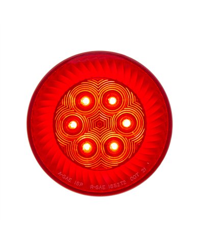 UP39214-16 LED 4" Round Turbine Light (Stop, Turn & Tail) - Red LED/Red Lens