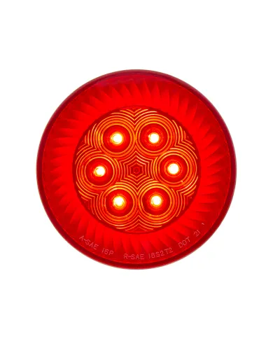 UP39214-16 LED 4" Round Turbine Light (Stop, Turn & Tail) - Red LED/Red Lens