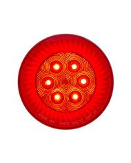 UP39214-16 LED 4" Round Turbine Light (Stop, Turn & Tail) - Red LED/Red Lens
