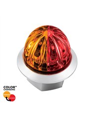 UP39234-4 LED 1-1/8" Watermelon Double Fury Light With Clear Lens (Clearance/Marker) - Amber & Red LED