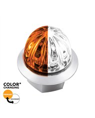 UP39235-4 LED 1-1/8" Watermelon Double Fury Light With Clear Lens (Clearance/Marker) - Amber & White LED