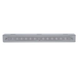 UP37516-Stainless Light Bracket With 14 LED 12" Sequential Light Bar (Left to Right) - Amber LED/Clear Lens