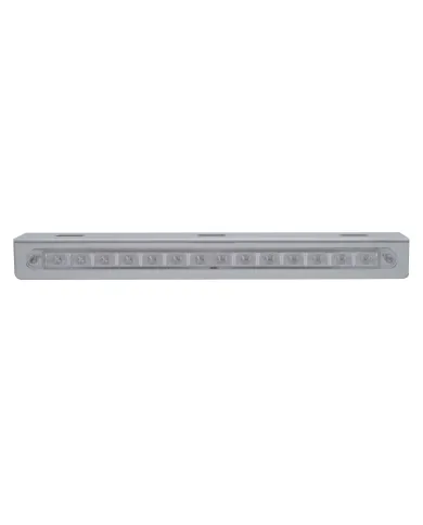 UP37516-Stainless Light Bracket With 14 LED 12" Sequential Light Bar (Left to Right) - Amber LED/Clear Lens