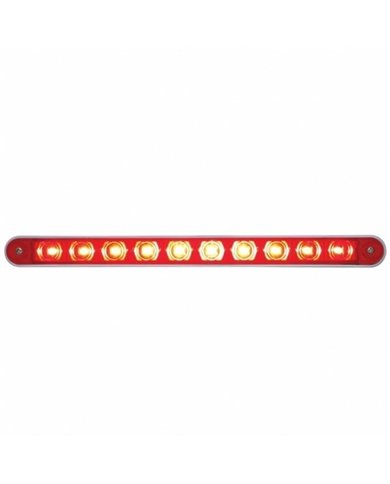 UP39307-10 LED 9" Light Bar With Bezel (Stop, Turn & Tail) - Red LED/Red Lens