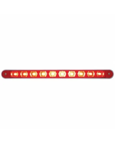 UP39307-10 LED 9" Light Bar With Bezel (Stop, Turn & Tail) - Red LED/Red Lens