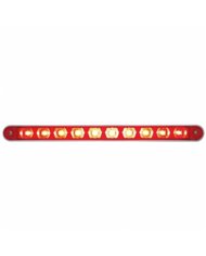 UP39307-10 LED 9" Light Bar With Bezel (Stop, Turn & Tail) - Red LED/Red Lens
