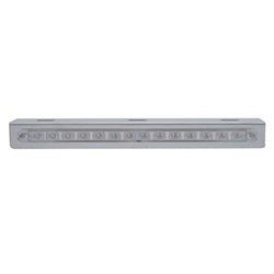 UP37517-Stainless Light Bracket With 14 LED 12" Sequential Light Bar (Left to Right) - Red LED/Clear Lens