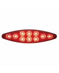 UP39402-10 LED "Cat's Eye" Light With Bezel (Stop, Turn & Tail) - Red LED/Red Lens