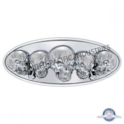 UP10963-Chrome Die Cast Oval Emblem - 3D Skull