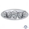 UP10963-Chrome Die Cast Oval Emblem - 3D Skull