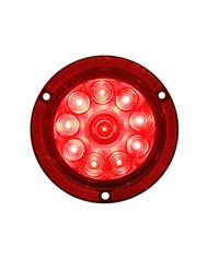 UP39656-10 LED 4" Round Reflex Flange Mount Light (Stop, Turn & Tail) - Red LED/Red Lens