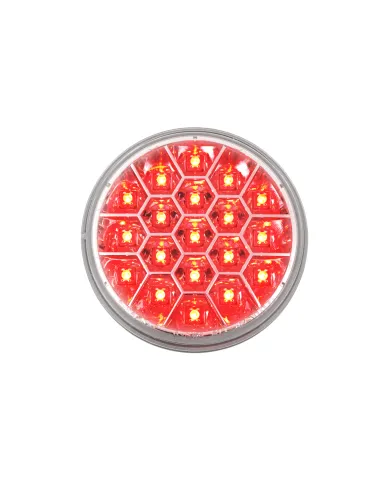 UP39701-19 LED 4" Round Reflector Light (Stop, Turn & Tail) - Red LED/Clear Lens