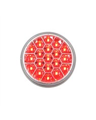 UP39701-19 LED 4" Round Reflector Light (Stop, Turn & Tail) - Red LED/Clear Lens