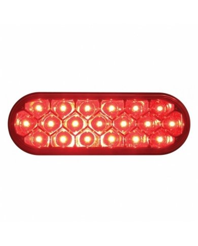 UP39703-19 LED 6" Oval Reflector Light (Stop, Turn & Tail) - Red LED/Red Lens
