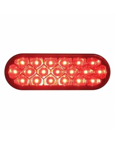 UP39703-19 LED 6" Oval Reflector Light (Stop, Turn & Tail) - Red LED/Red Lens