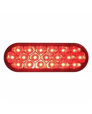 UP39703-19 LED 6" Oval Reflector Light (Stop, Turn & Tail) - Red LED/Red Lens