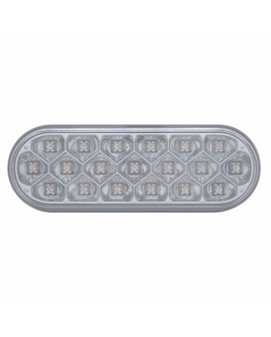 UP39705-19 LED 6" Oval Reflector Light (Stop, Turn & Tail) - Red LED/Clear Lens