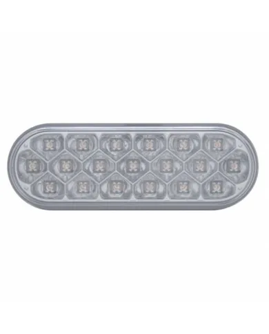 UP39705-19 LED 6" Oval Reflector Light (Stop, Turn & Tail) - Red LED/Clear Lens