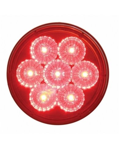 UP39924-7 LED 4" Round Reflector Light (Stop, Turn & Tail) - Red LED/Red Lens
