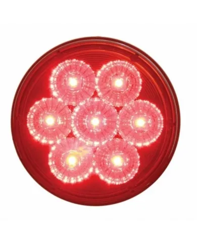 UP39924-7 LED 4" Round Reflector Light (Stop, Turn & Tail) - Red LED/Red Lens