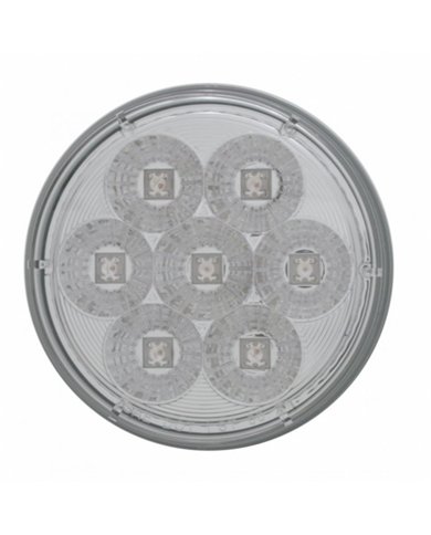 UP39925-7 LED 4" Round Reflector Light (Stop, Turn & Tail) - Red LED/Clear Lens