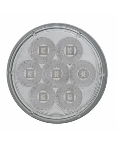 UP39925-7 LED 4" Round Reflector Light (Stop, Turn & Tail) - Red LED/Clear Lens