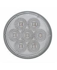 UP39925-7 LED 4" Round Reflector Light (Stop, Turn & Tail) - Red LED/Clear Lens