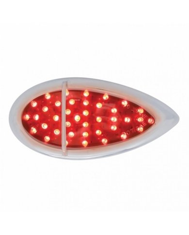 UP39948-39 LED Flush Mount "Teardrop" Light (Stop, Turn & Tail) - Red LED/Chrome Lens