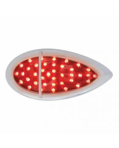 UP39948-39 LED Flush Mount "Teardrop" Light (Stop, Turn & Tail) - Red LED/Chrome Lens