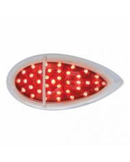 UP39948-39 LED Flush Mount "Teardrop" Light (Stop, Turn & Tail) - Red LED/Chrome Lens