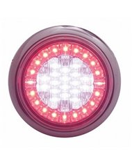 UP39968B-38 LED Euro Style Flange Mount Light (Stop, Turn & Tail) - White LED/Red LED/Clear Lens (Bulk)