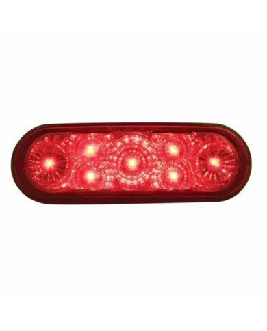 UP39975-7 LED 6" Oval Reflector Stop, Turn & Tail Light - Red LED/Red Lens