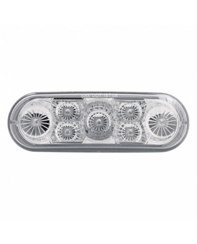 UP39976-7 LED 6" Oval Reflector Stop, Turn & Tail Light  - Red LED/Clear Lens