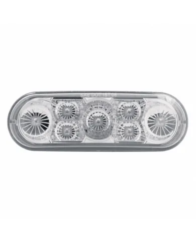 UP39976-7 LED 6" Oval Reflector Stop, Turn & Tail Light  - Red LED/Clear Lens