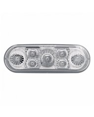 UP39976-7 LED 6" Oval Reflector Stop, Turn & Tail Light  - Red LED/Clear Lens
