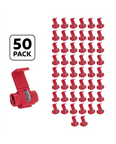 UP40109P50-22-18 AWG Red Snap Lock Tap Splice Connector (50 pcs/Bag)