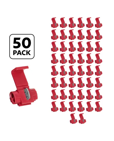 UP40109P50-22-18 AWG Red Snap Lock Tap Splice Connector (50 pcs/Bag)