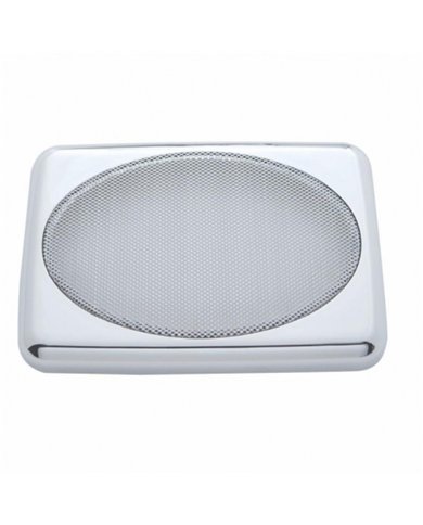 UP40919-Chrome 7" X 4-7/8" Speaker Cover For Various Peterbilt Models, Snap-On (Card of 2)