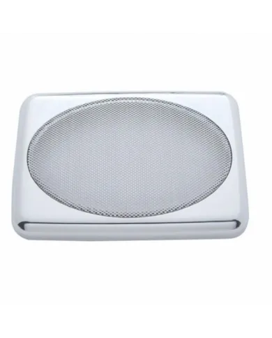 UP40919-Chrome 7" X 4-7/8" Speaker Cover For Various Peterbilt Models, Snap-On (Card of 2)