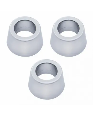 UP41007P-Chrome Round Dash Indicator Light Trims for 1967-1987 Peterbilt 359 (3-Pack)
