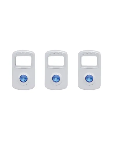 UP41703-Rocker Switch Cover For Kenworth/Peterbilt - Blue Crystal (Card of 3)