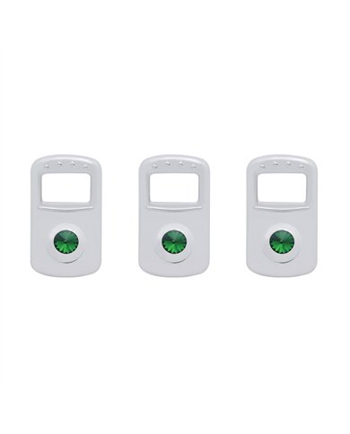 UP41705-Rocker Switch Cover For Kenworth/Peterbilt- Green Crystal (Card of 3)