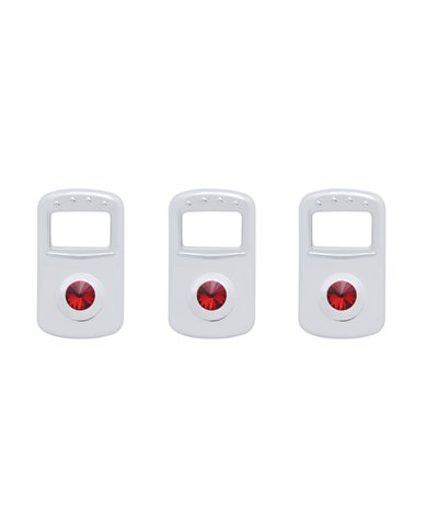 UP41707-Rocker Switch Cover For Kenworth/Peterbilt - Red Crystal (Card of 3)
