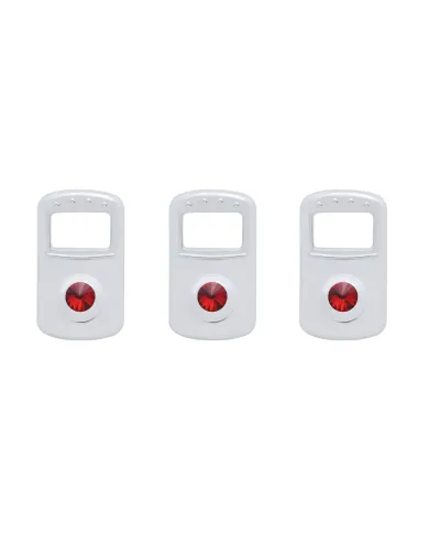 UP41707-Rocker Switch Cover For Kenworth/Peterbilt - Red Crystal (Card of 3)