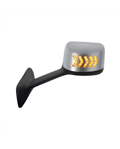 UP42252-Chrome Plastic Hood Mirror Assembly With Sequential LED Turn Signals For 2018-2024 International LT-Driver