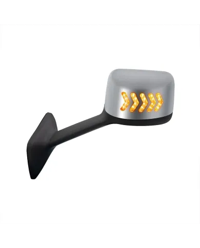 UP42252-Chrome Plastic Hood Mirror Assembly With Sequential LED Turn Signals For 2018-2024 International LT-Driver