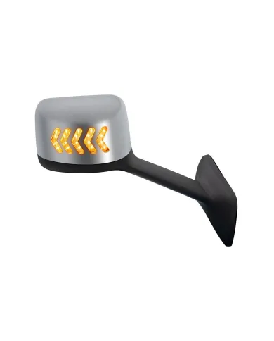 UP42253-Chrome Plastic Hood Mirror Assembly With Sequential LED Turn Signals For 2018-2024 International LT-Passenger