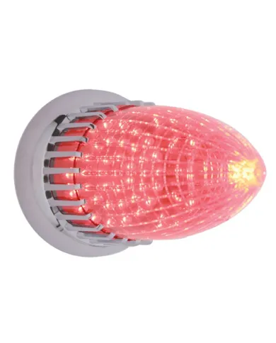 UP37684-40 Red LED Vintage Torpedo Flush Mount Light - Red LED/Red Lens
