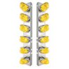 UP37699-SS Front Air Cleaner Bracket With 12X 19 LED Watermelon Lights & Visors For Peterbilt-Amber LED & Lens