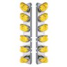 UP37701-SS Front Air Cleaner Bracket With 12X 19 LED Beehive Lights & Visors For Peterbilt-Amber LED & Lens